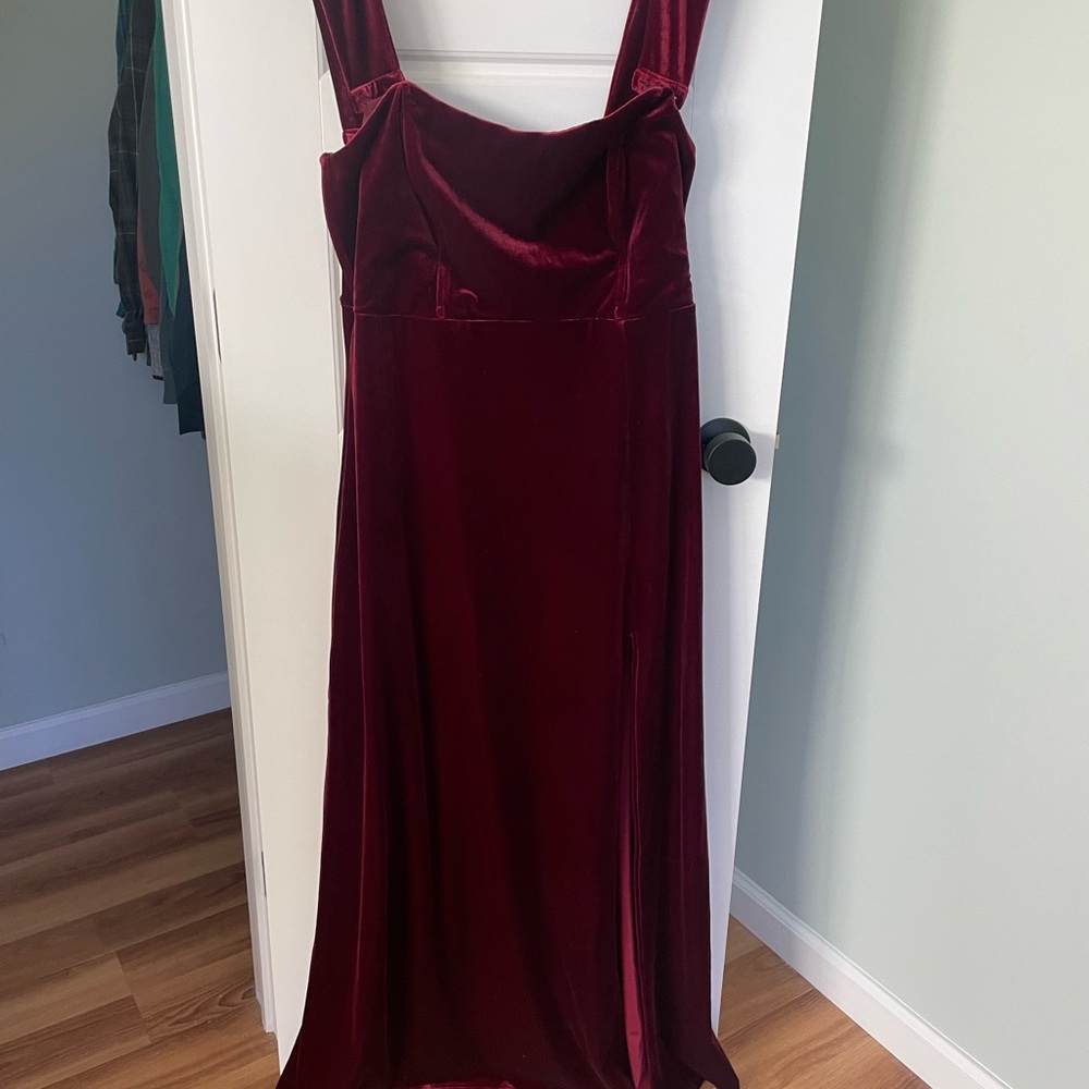 Birdy Grey Red Velvet Bridesmaid Dress